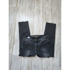 American Eagle Extreme Flex 4 Distressed Crop Skinny Black Denin Jeans 32x36